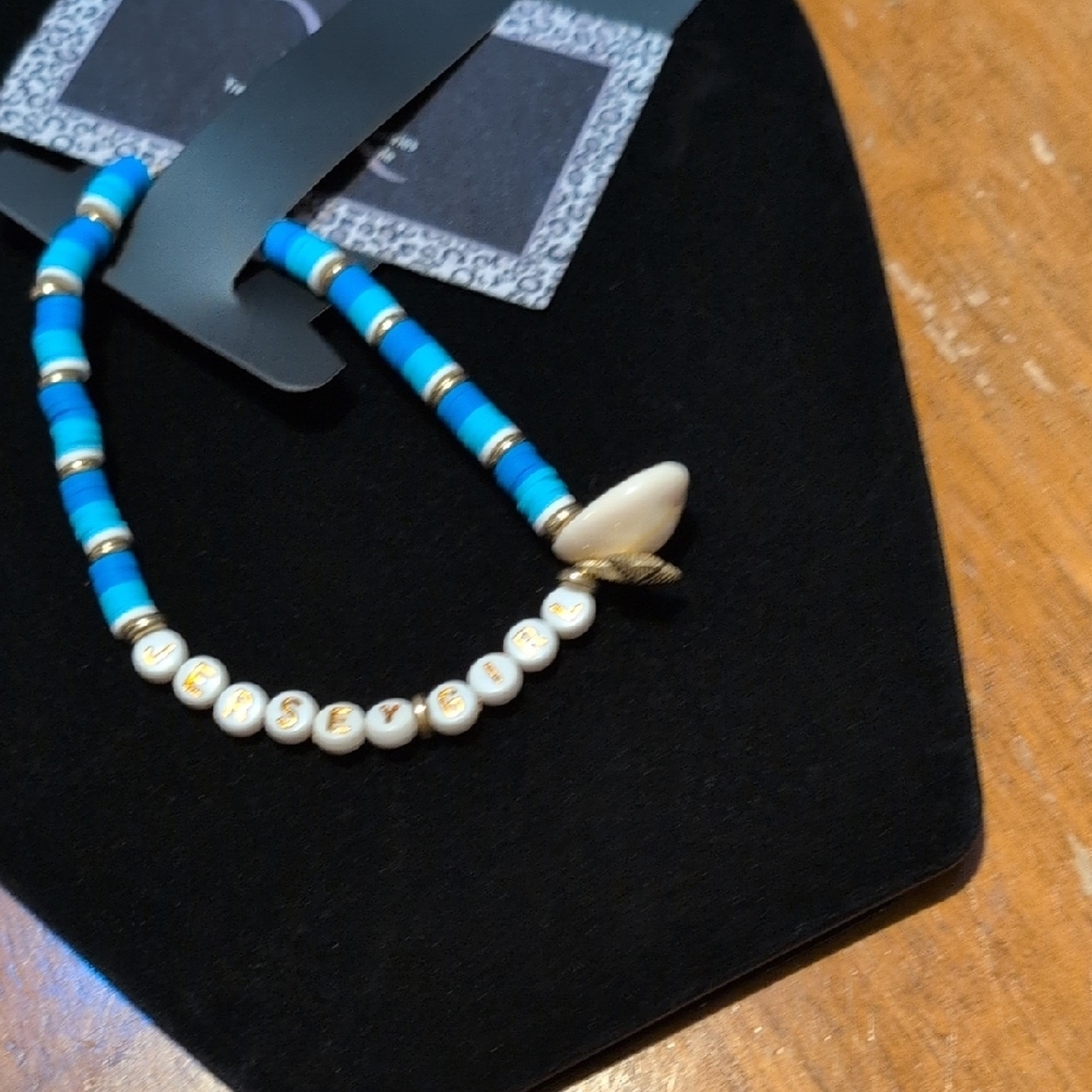 Blue and Gold Beaded Bracelet